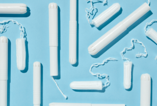 TOTM tampons on blue background