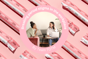 2 women discussing period stigma in the workplace