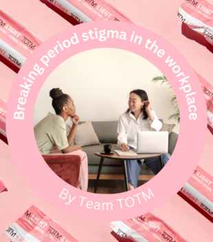 2 women discussing period stigma in the workplace